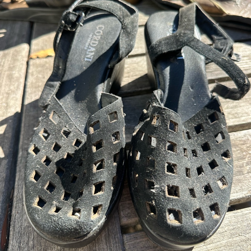 Cordani Black Cut-Out Sandals